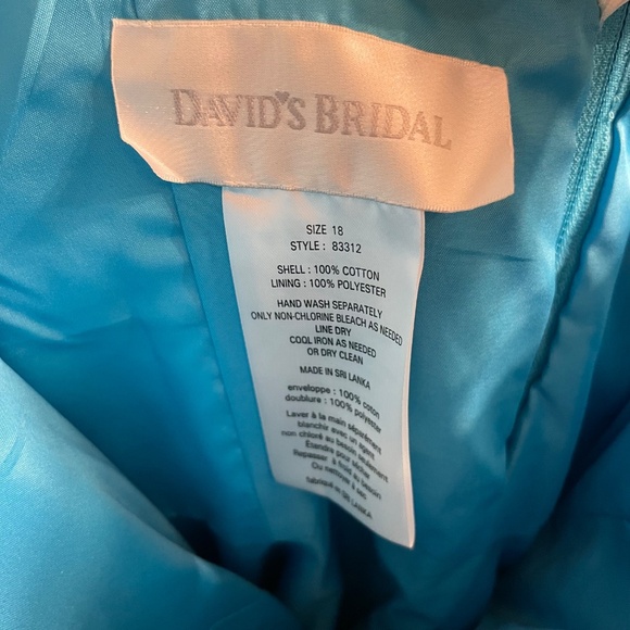 David's Bridal Blue Bridesmaid Dress, Size 18, with Matching Jacket, size 2X - Picture 4 of 7